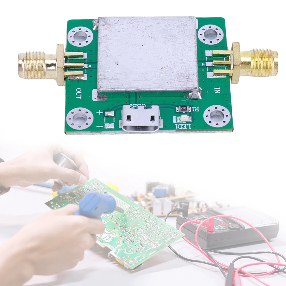 저소음 RF 증폭기, USB 전원 공급 포트 및 SMA 케이블, 이득 20DB, LNA, 50M-6GHz