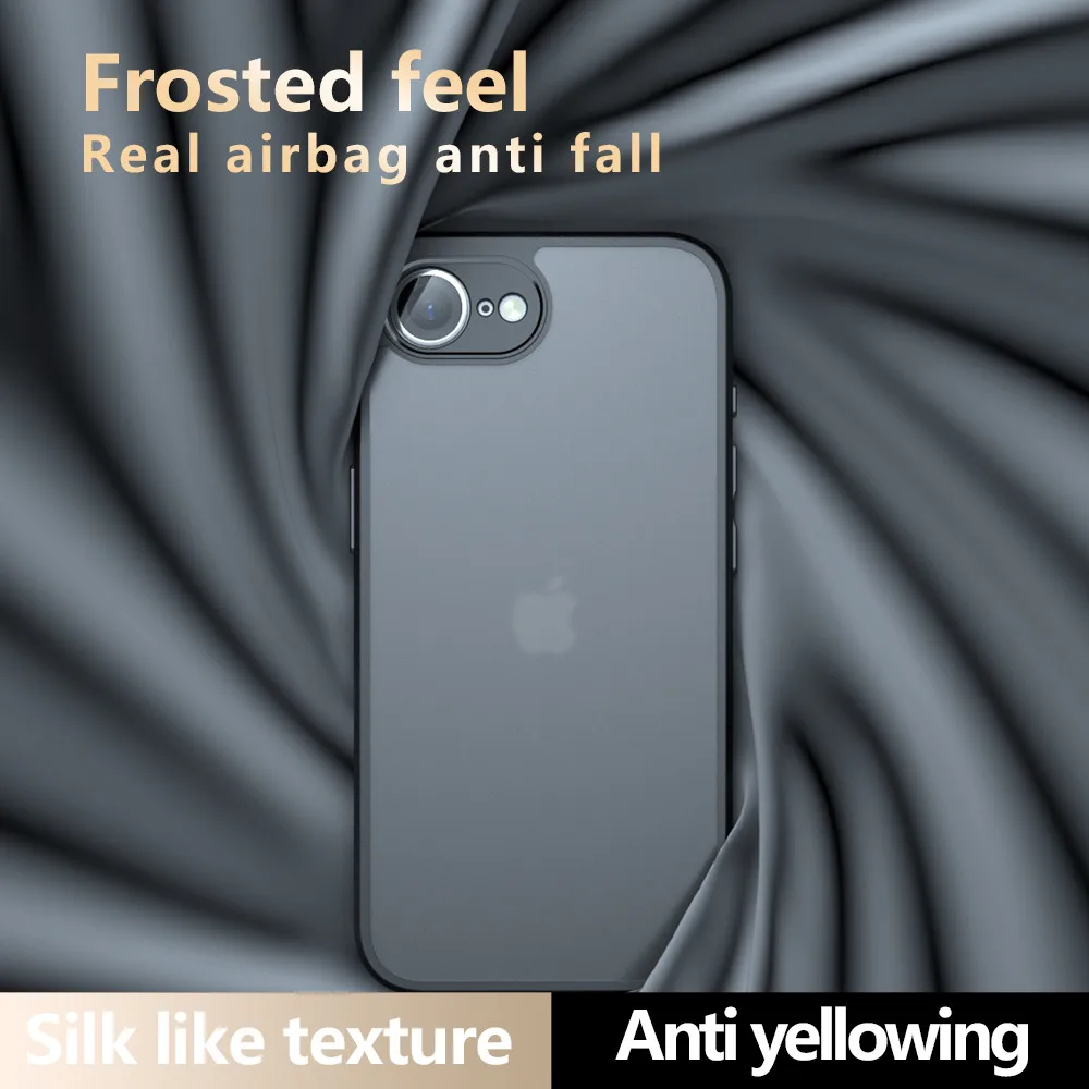 Luxury Armor Matte Shockproof Phone Case with Clear Acrylic Bumper Cover