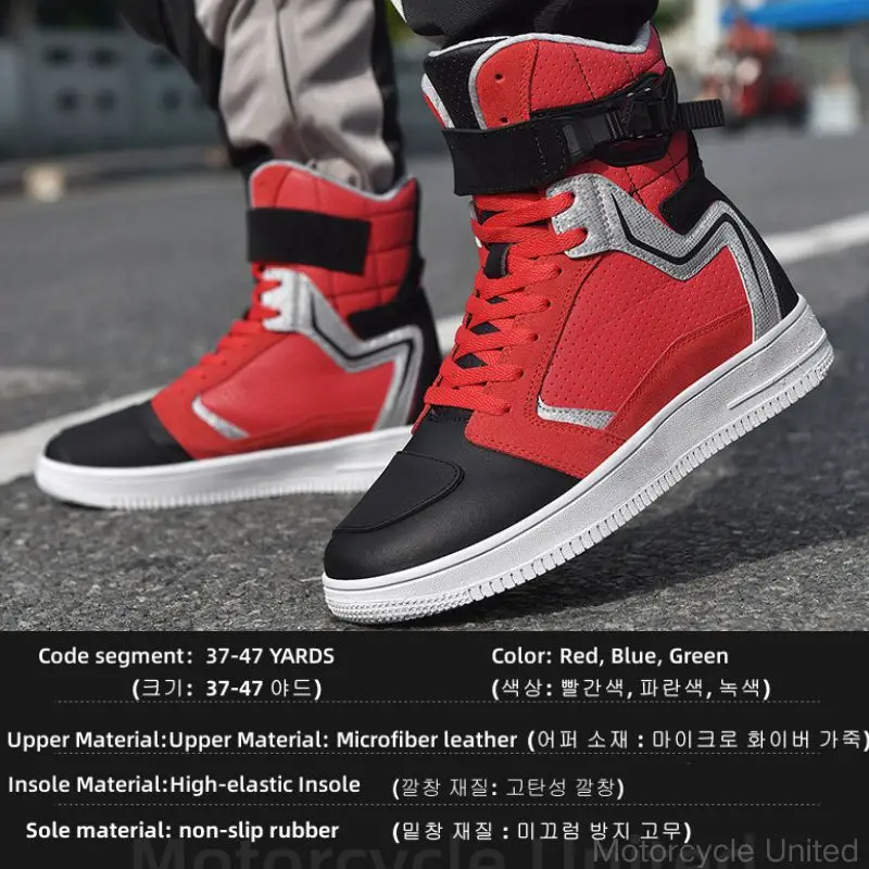 Motorcycle Boots Men Biker Shoes Moto Sneaker Microfiber Leather Adventure Motocross Shoes Anti-slip Motorcycle Supplies