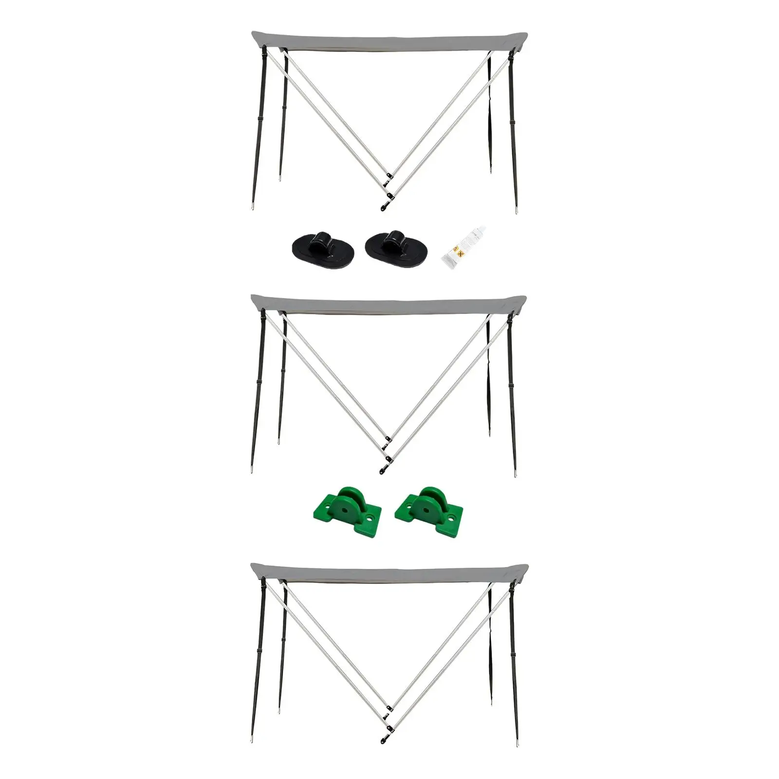 

Inflatable Boat Canopy with Support Rod Sun Protection Boat Cover Sunshade Shelter Foldable Tent Kayak Awning for Dinghy