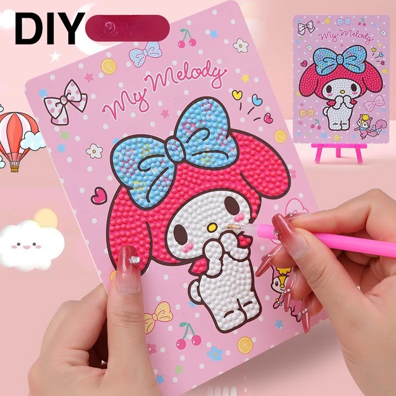 

New Sanrio My melody Cinnamoroll anime cartoon cute sticker diamond painting creative kawaii diy children's educational toy gift