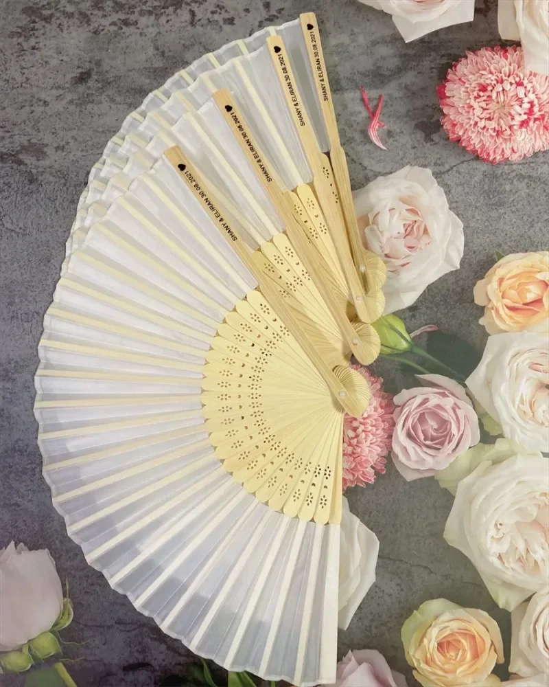 Custom Silk Folding Hand Fan 20 30 50 60 Pieces folding fan hand fan silk fans