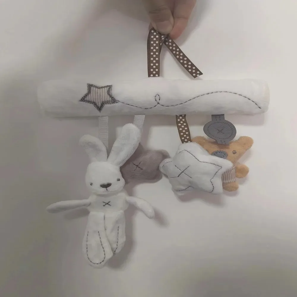 Hanging Bed Rabbit Baby Hand Bell Safety Seat Plush Toy Multifunctional Plush Toy Stroller Mobile Gifts baby toys baby rattle toys musical hanging toys hanging rattles toy plush rattle toy