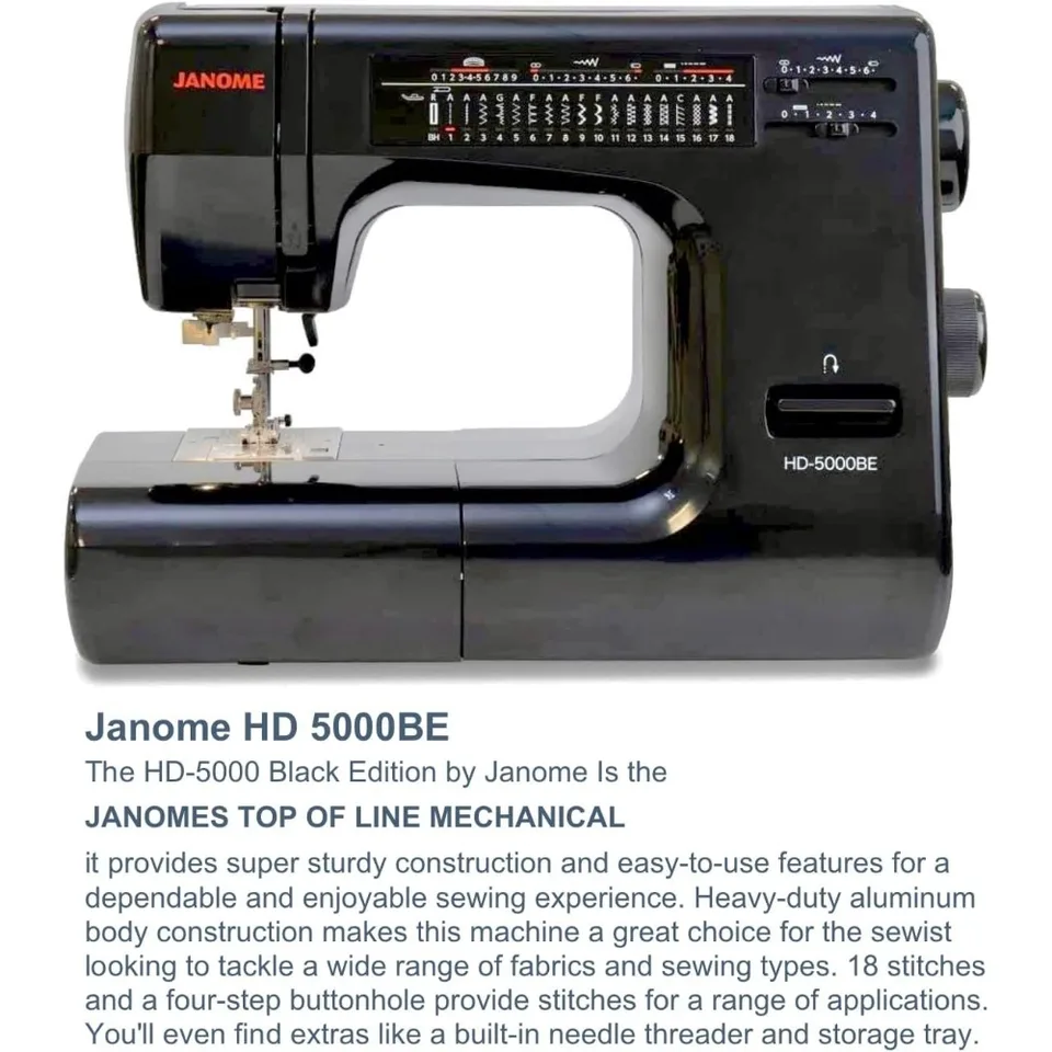 Janome HD5000 Heavy Duty Sewing Machine Black Edition