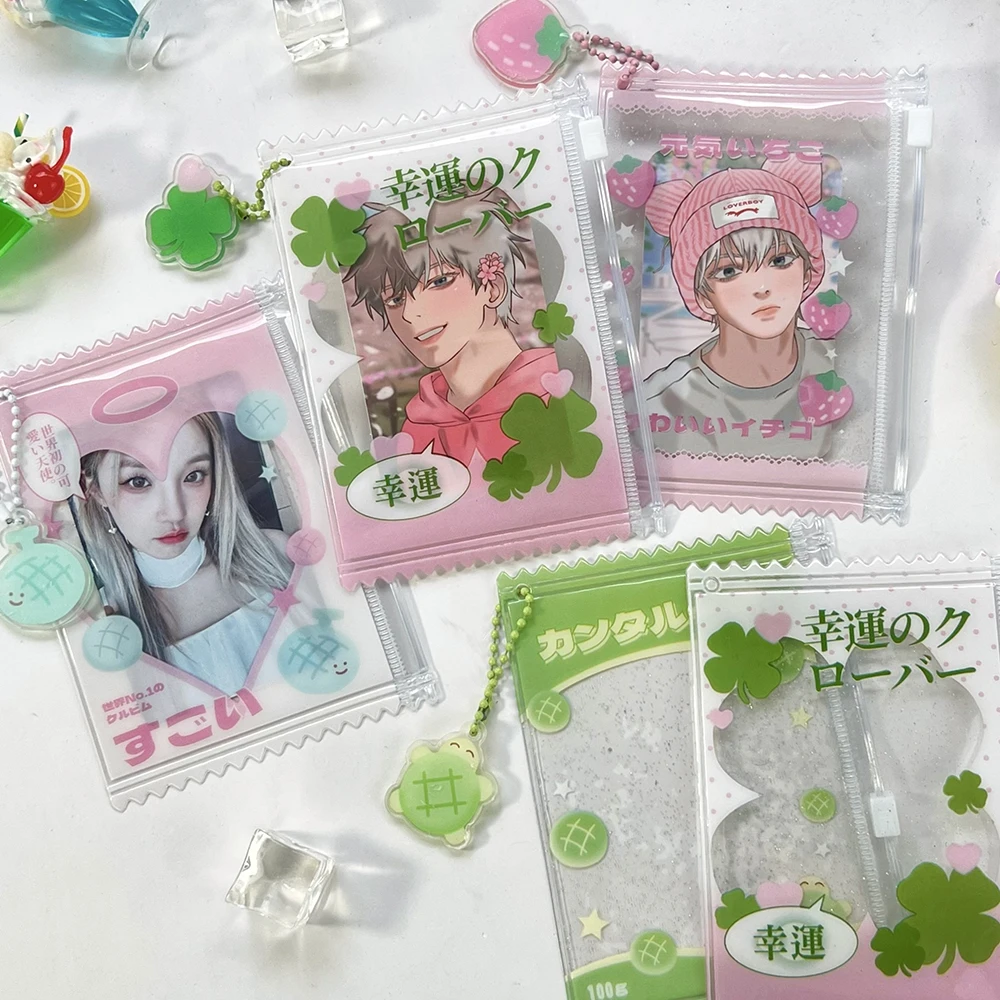 Cute Transparent Shiny Candy Bag Korean Photocard Holder Card Sleeves 3-inch Photo Card Holder Films Game Cards Protector