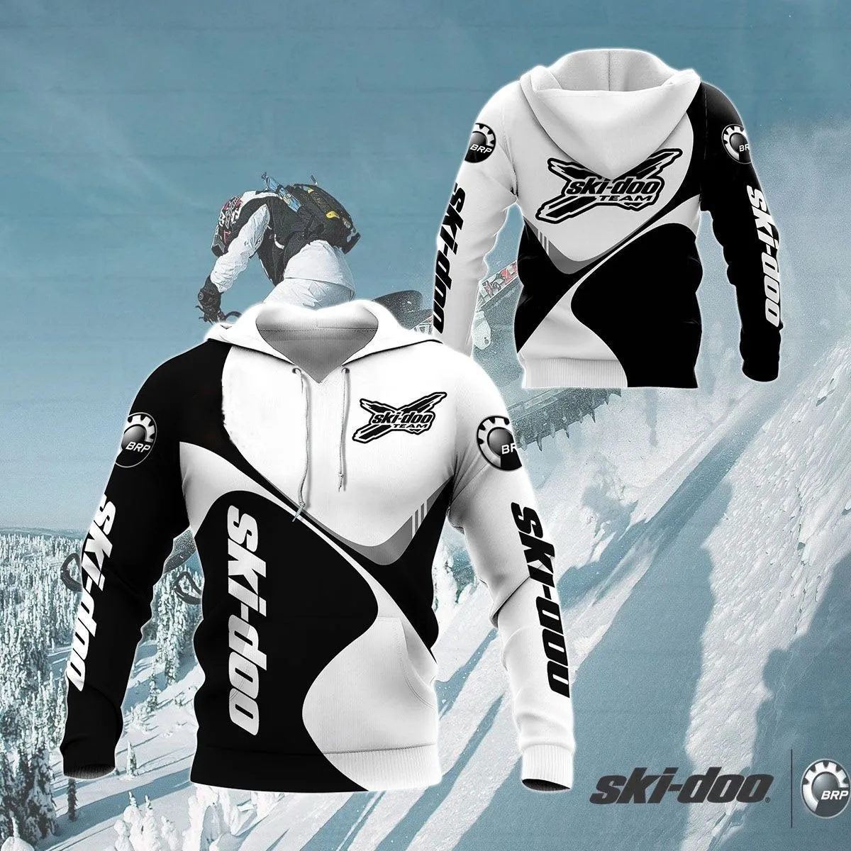 thumbnail image 1 of Sudadera con capucha con estampado 3D de moto todoterreno y nieve para hombre, para primavera y otoño, para entusiastas de los deportes al aire libre, montaña y todoterreno, 1 of 4