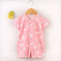 Newborn Baby Girl Cute Animal Short Sleeves Jumpsuit Thin Comfortable Cotton Bodysuit One Piece Boy Summer Outfits Clothing 4