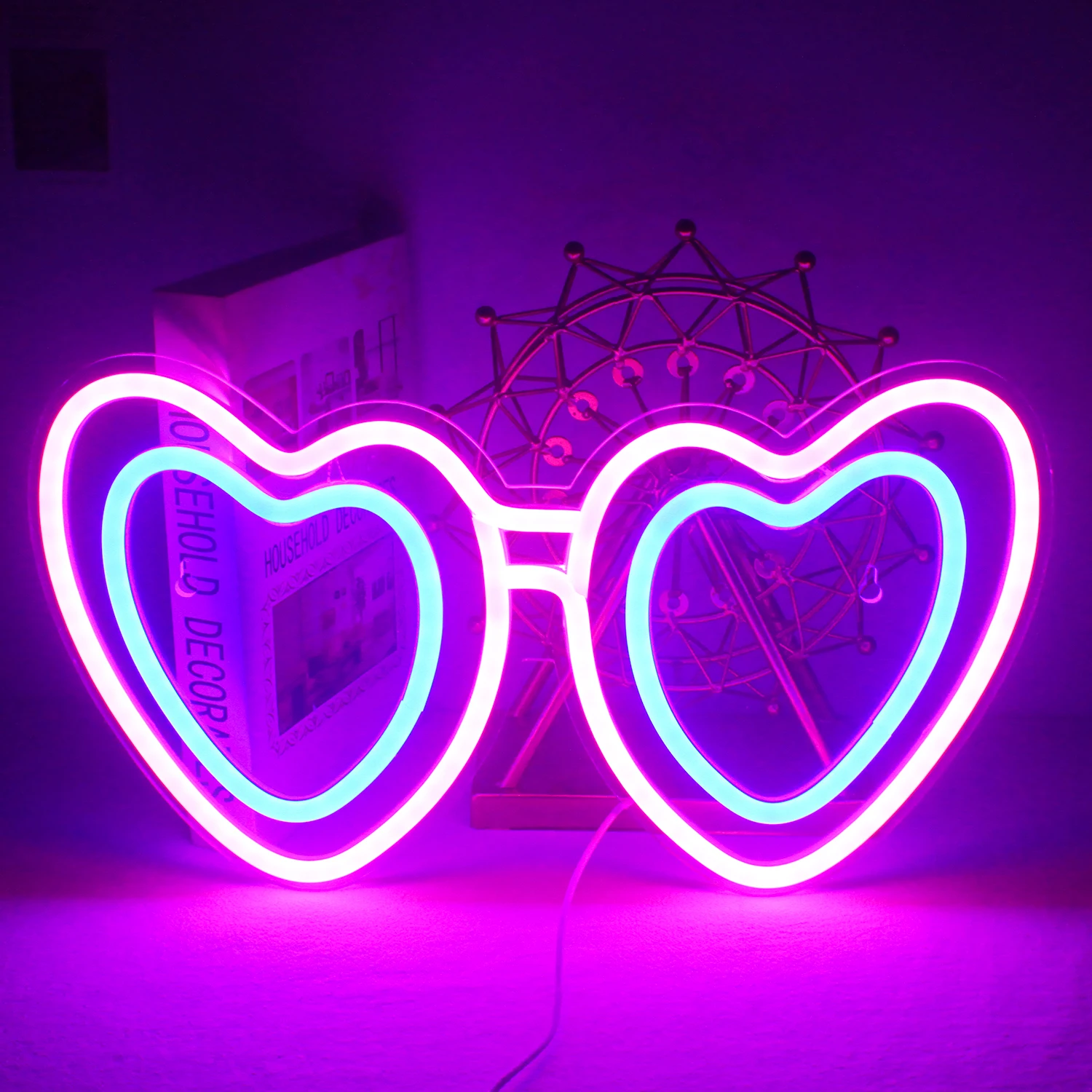 ineonlife Neon Sign LED Sunglasses Wall Hanging Acrylic Bar Club Drink Restaurant Shop Party aesthetic room Room Home Decor Gift drinks neon signs cool drink cup led neon signs bar neon signs for wall decor usb bar club restaurant cafes shops party neon