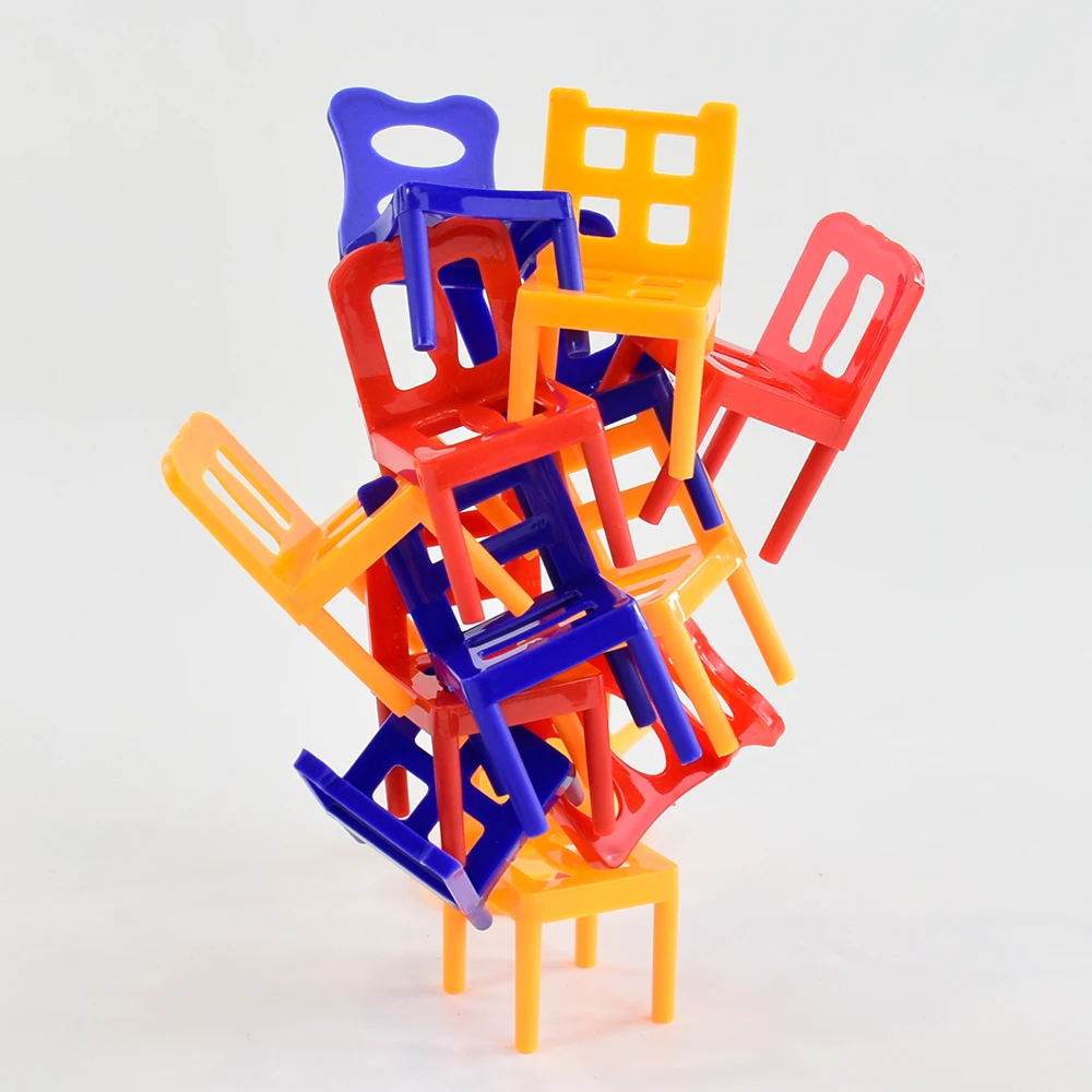 Children's Mini Folding Chair Game Desktop Stacking Chairs Game Balancing Toys Parent Child Puzzle Interaction Fun Toy Gifts 5