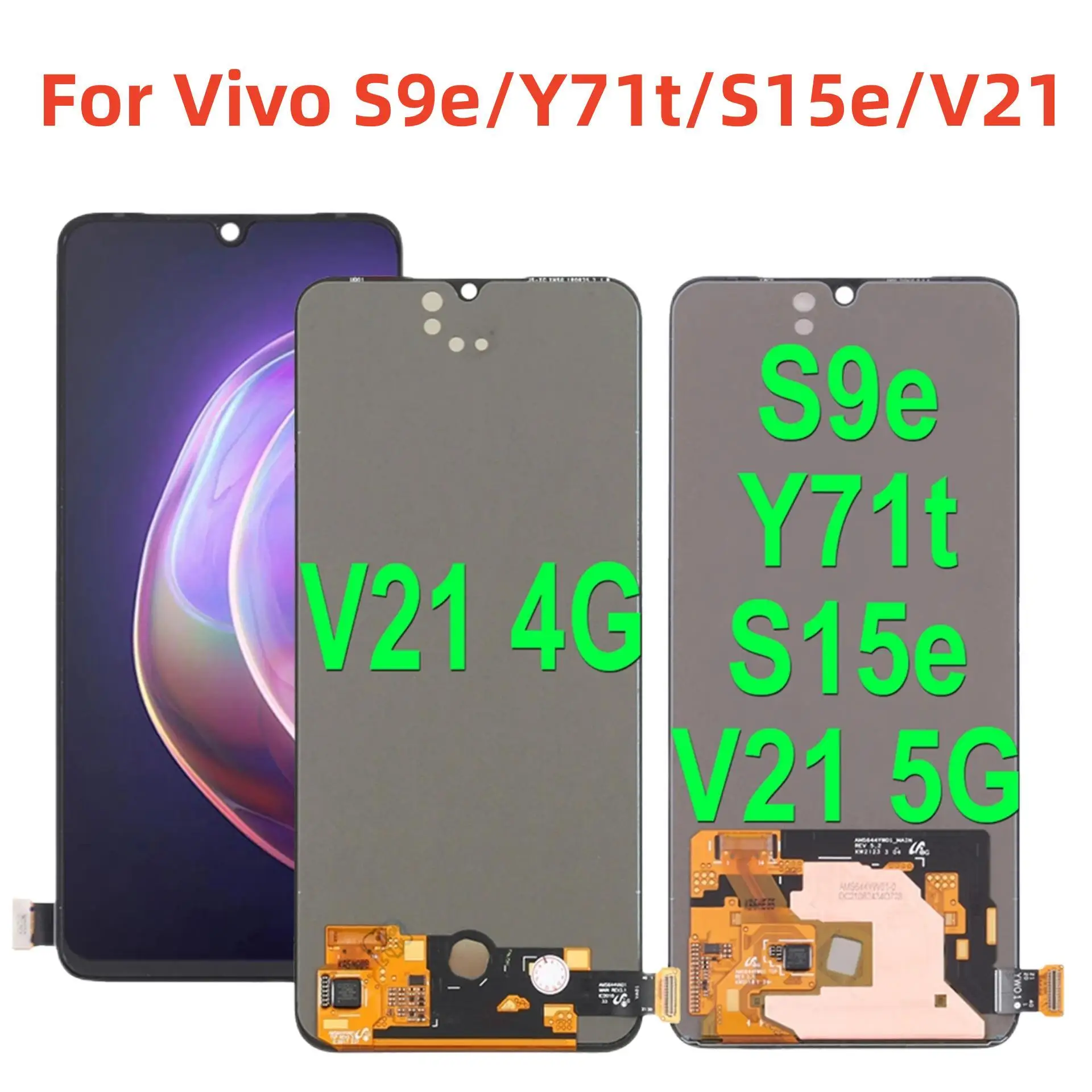 

AMOLED оригинальный для Vivo S9e Y71t S15e V21 5G V2050 V2048A V2066 V2108 V2102A V2190A, ЖК-дисплей