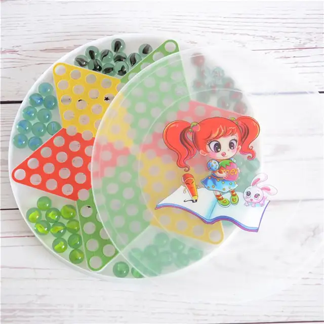 Glass Bead Checkers Educational Game Toy Interactive Flying Chess Intelligence Trainer for Kids Children 2