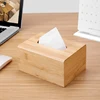 European-style Bamboo Tissue Box Square Rectangular Paper Box Restaurant Hotel Wooden Storage Box Living Room Decoration 5