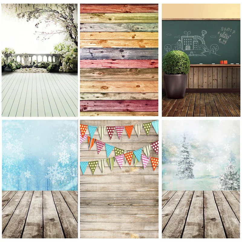 

Vinyl Custom Photography Backdrops Props Flower Wood Planks Photo Studio Background 1911 CXZM-31