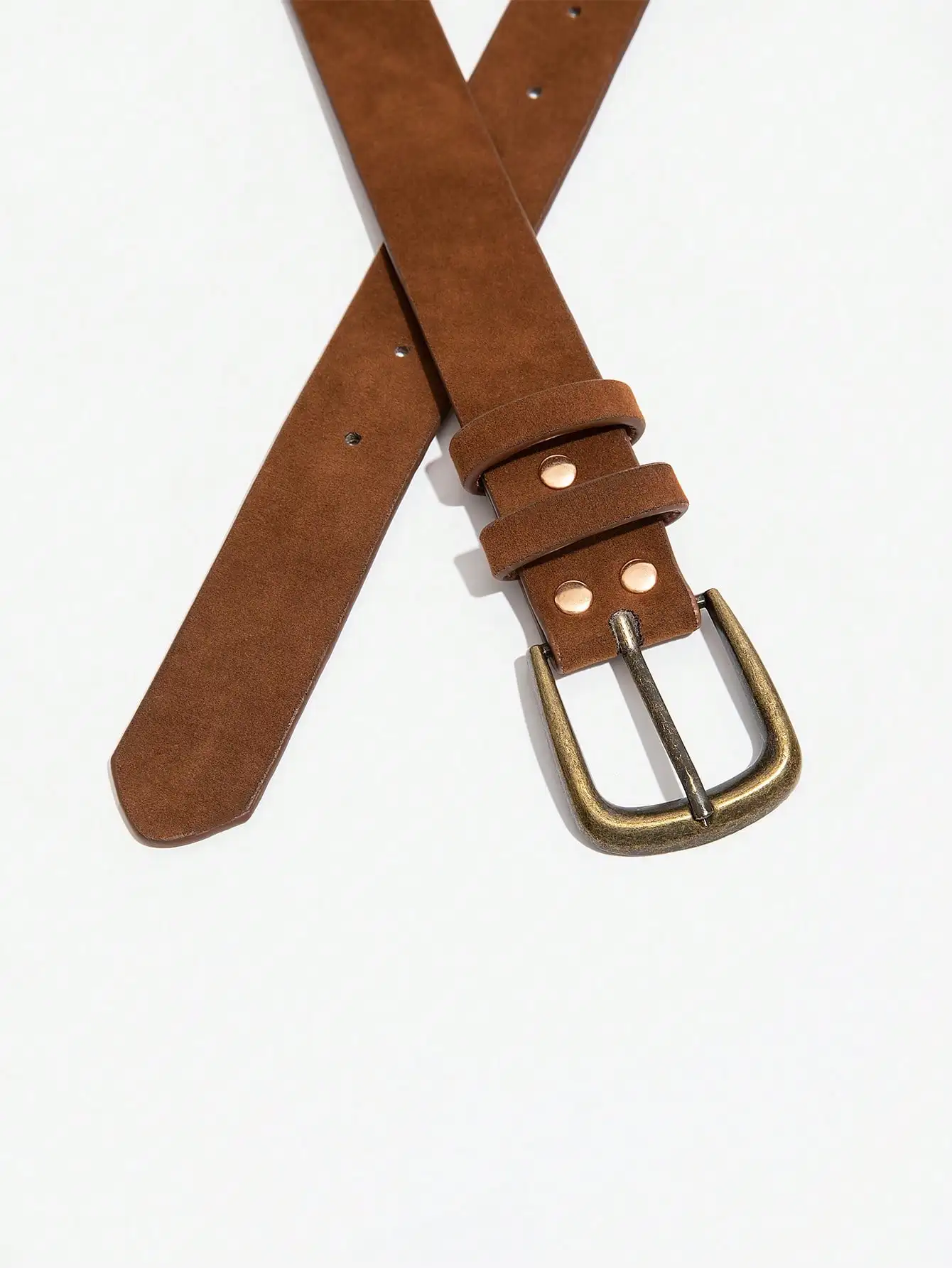 1oc brauner Vintage-Böhmen-Casual-Samtgürtel aus Bronze mit Metallschnalle für Damen für Jeans. – Detail 3