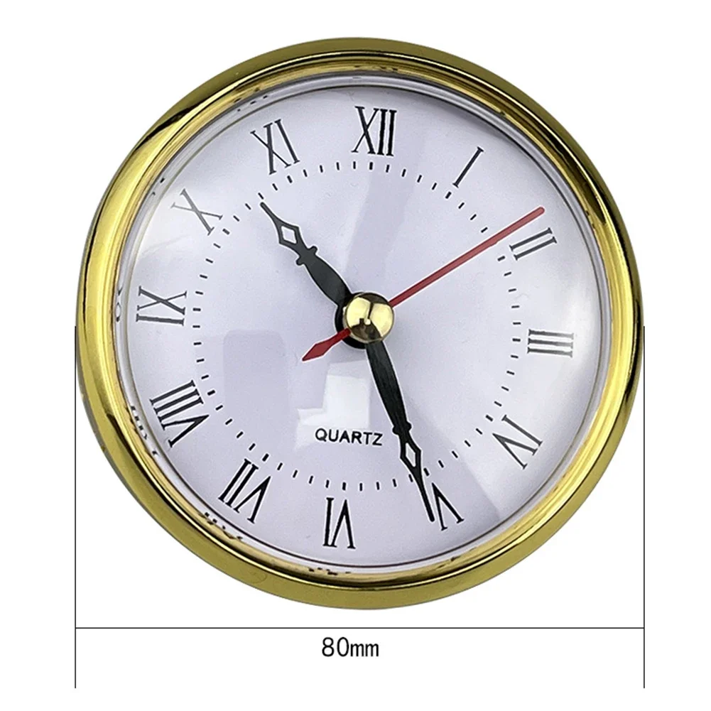 DIY 80MM Quartz Clock Insert Movement Round Clocks Insert Part Arabic Roman Bedside Antique Watch Desk Replacement Decor Parts ﻿ 5