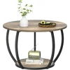 Round Coffee Table with Storage, 27.6 inch Small Living Room Tables with Adjustable Feet, Farmhouse Center Table for Home Office 1