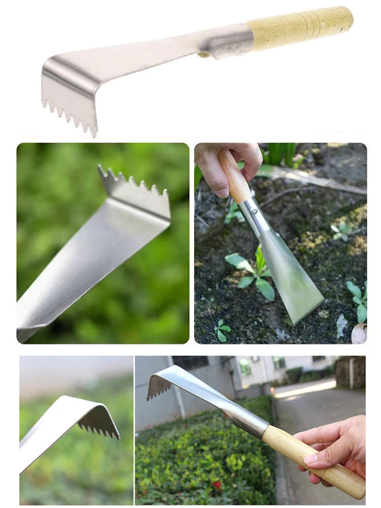 스테인리스 스틸 묘목 풀러, 내구성 있는 정원 잔디 잡초 제거기, 야외 마당 잔디 뿌리 풀러 도구, 심기 요소