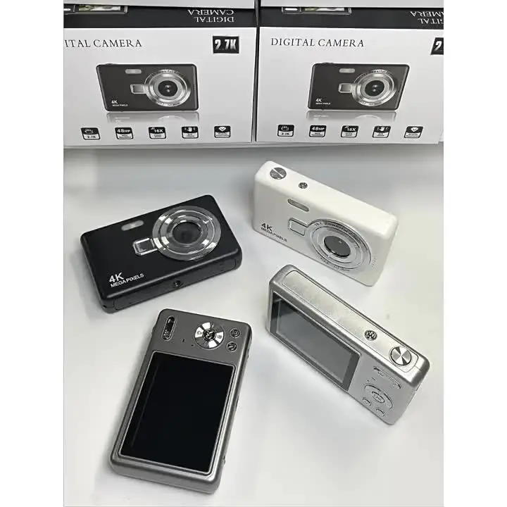 Vlogging カメラ、16X デジタル ズーム 4K デジタル カメラ、旅行用 1/4 ネジ 4Kデジタルカメラ、2.8インチIPSスクリーン付き48MPオートフォーカス