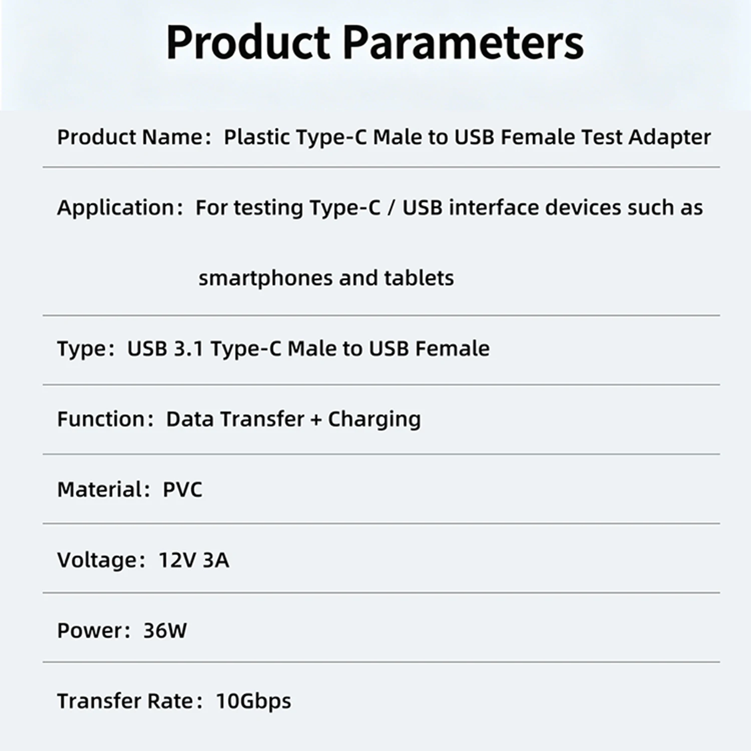High-Speed USB C to USB 3.1 Adapter - Type C Male to USB A Female All-Plastic OTG Connector for Fast Data Transfer and Charging