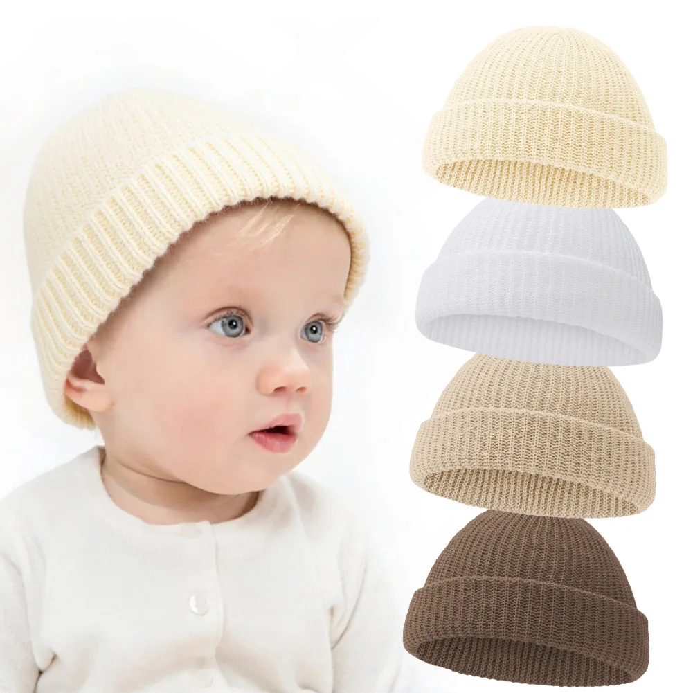 Autumn Winter Infant Turban Hats Boys Girls Korean Ins Solid Knitted Baby India Beanies Caps Kids Elastic Headwraps Headwear