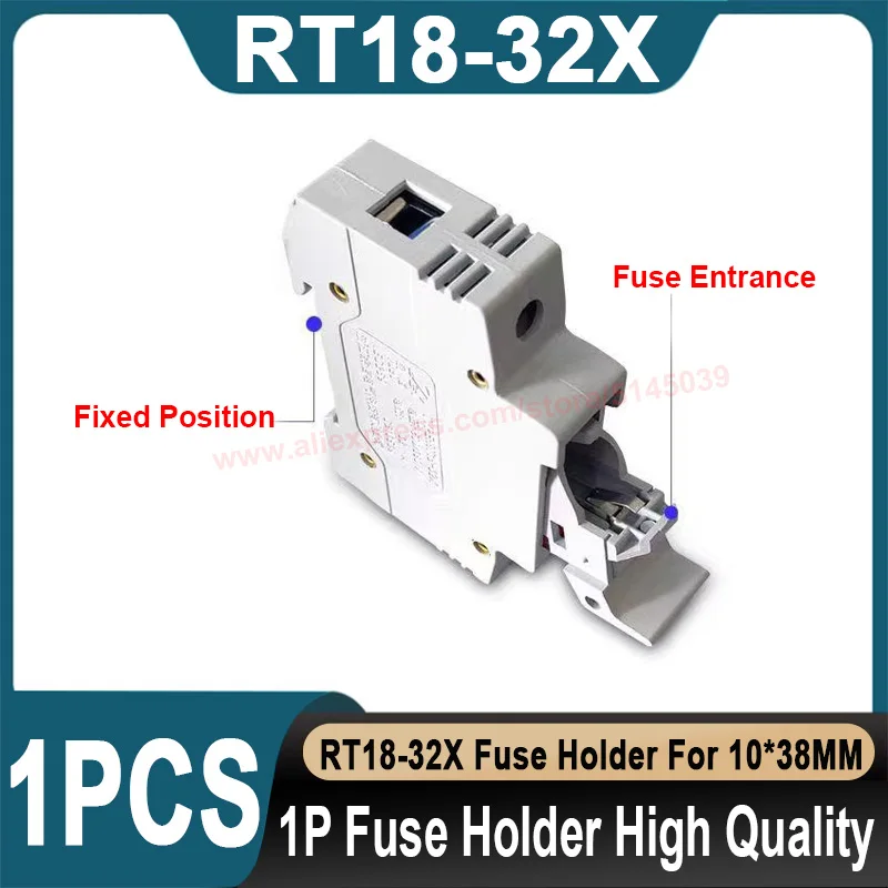 RT18-32X Fuse Holder AC 500V~690V 10*38MM Ceramic Fuse Holder DIN Rail Mounting Base With LCD LED Light RO15