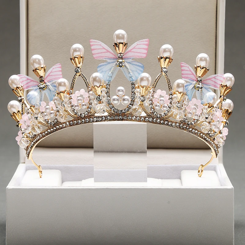 Juego De 4 Broches De Corona Mariposa Con Perlas - Accesorios Para Bufanda, Ropa, Boda, Color Dorado