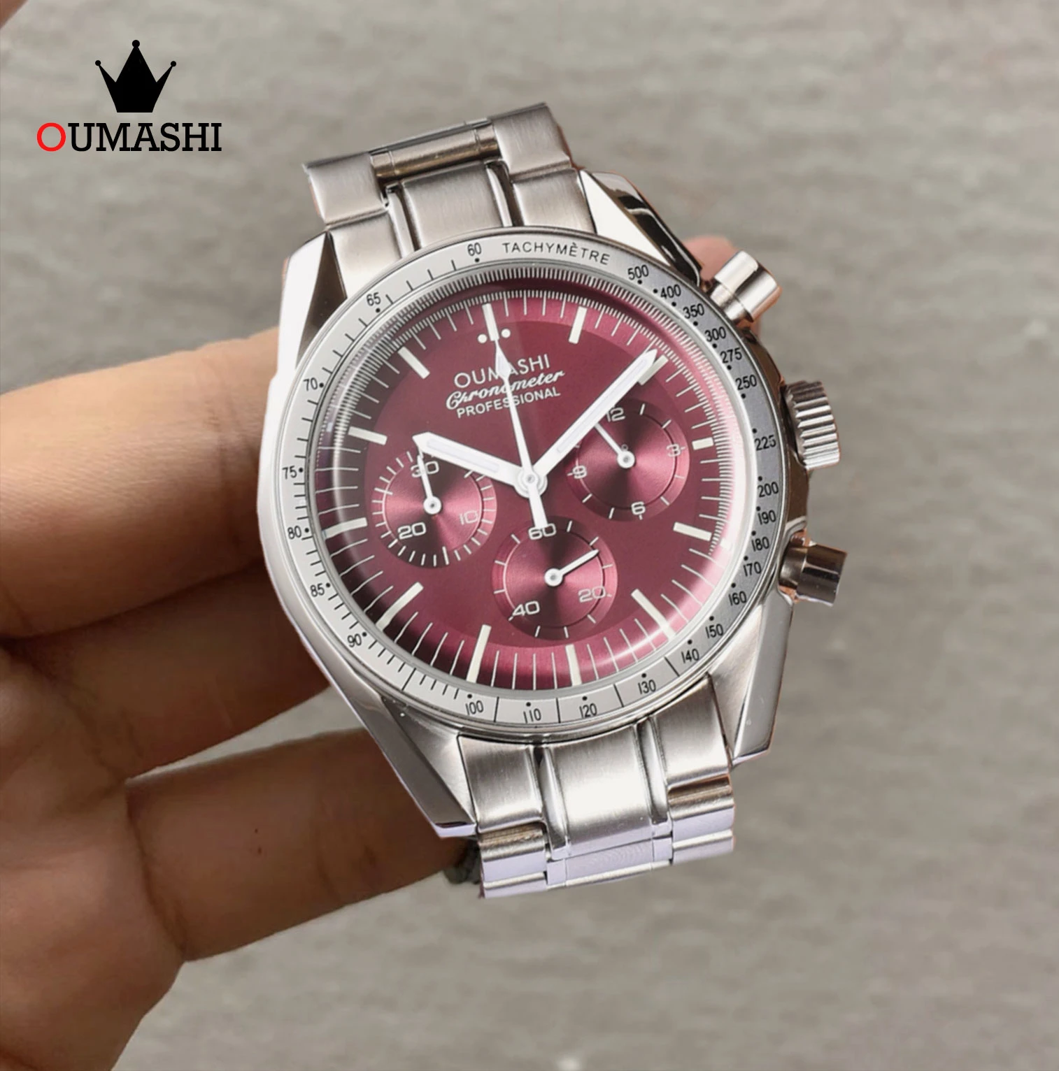 

Japanese Original VK63 Movement Men'sWatch Panda Dial Business Watch Stainless Steel Strap Sapphire Glass Waterproof Watch