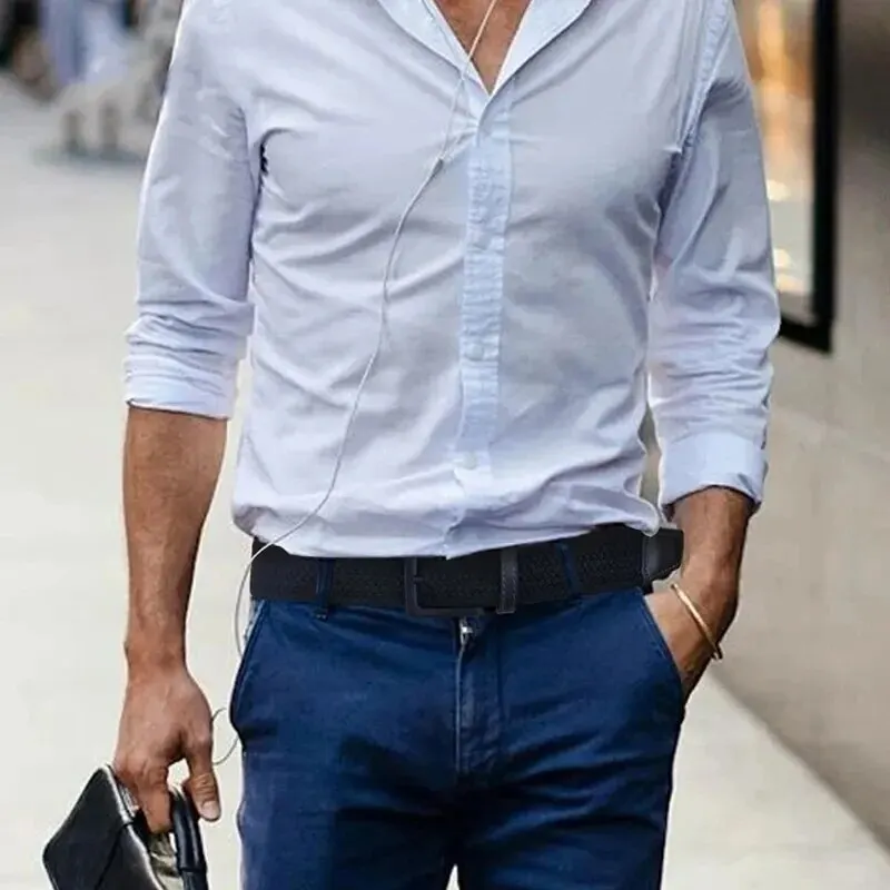 Men's Belt Fashion Casual Woven Elastic Belt Outdoor Sports Lady Tactical Belt Strap Climbing Belt With Pants Jeans Neutral Belt