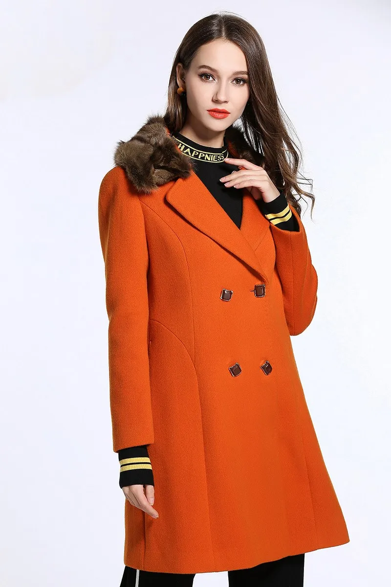 

Gowani Winter Women's Woolen Coat Korean Style Fashion Loose Thin Warm Mid-Length Slim Fit Woolen Coat