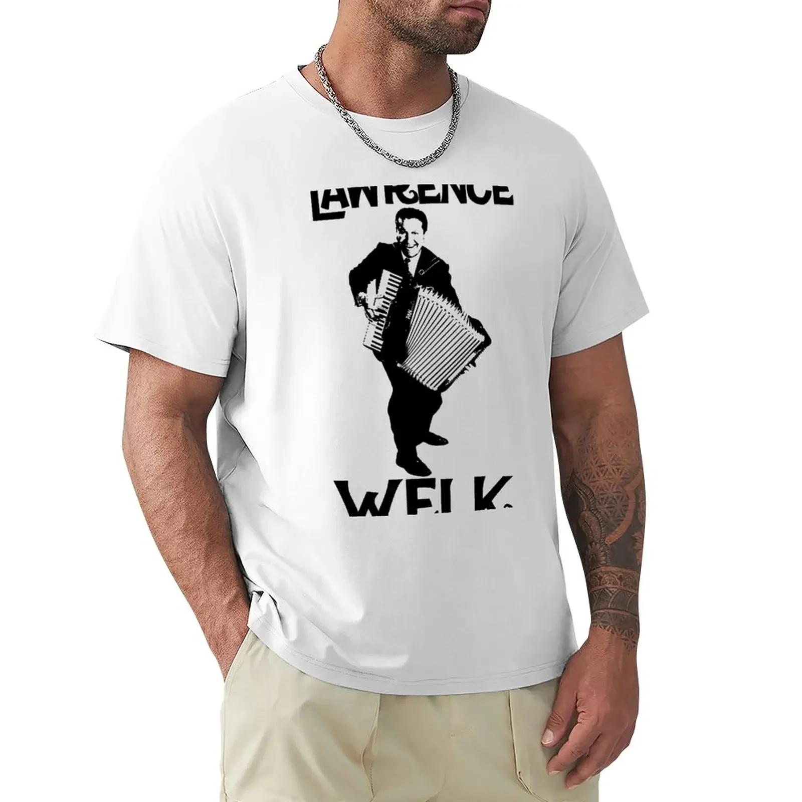

Lawrence Welk - Name - The Black Stencil T-Shirt korean fashion customs design your own big and tall t shirts for men