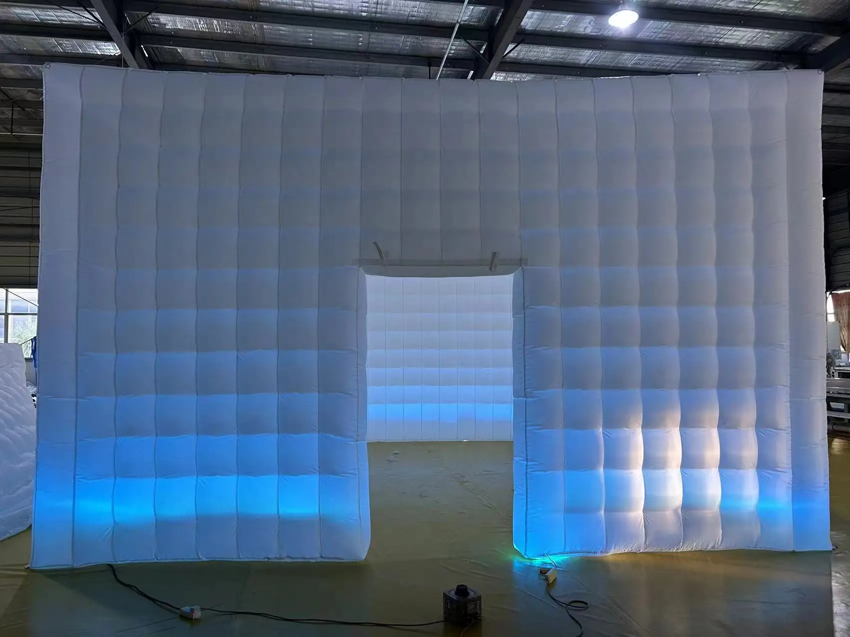 Large Inflatable Nightclub Cube Tent Portable Air Cube  Square Gazebo Event Room Tent House with Disco Light & Blower For Party 4
