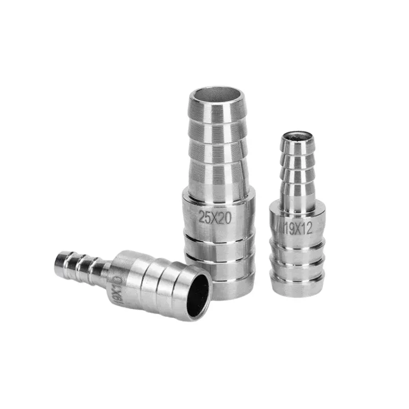 Hose Pipe Fitting 3 4 6 8 10 12 13 14 16 19 20 25 32mm Hose Barb Equal Reducing 304 Stainless Steel Pipe Fitting Pagoda Tail Barb Connector Panel