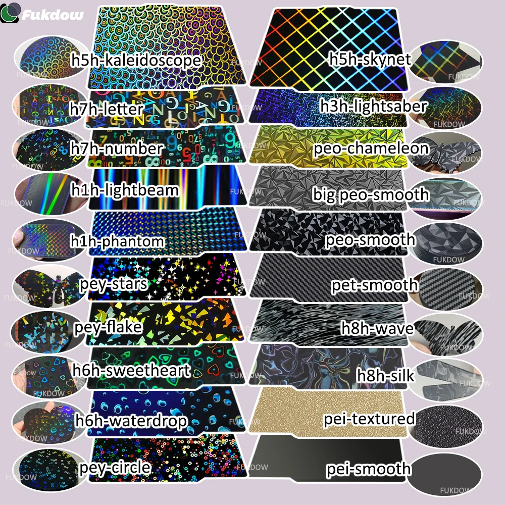 PEI 시트 257x257 Bambu Lab X1C P1P X1 업그레이드 H1H 카본 빌드 플레이트 PEO PEY PET 스프링 스틸 시트 Bambulab A1 x1c P1S 용