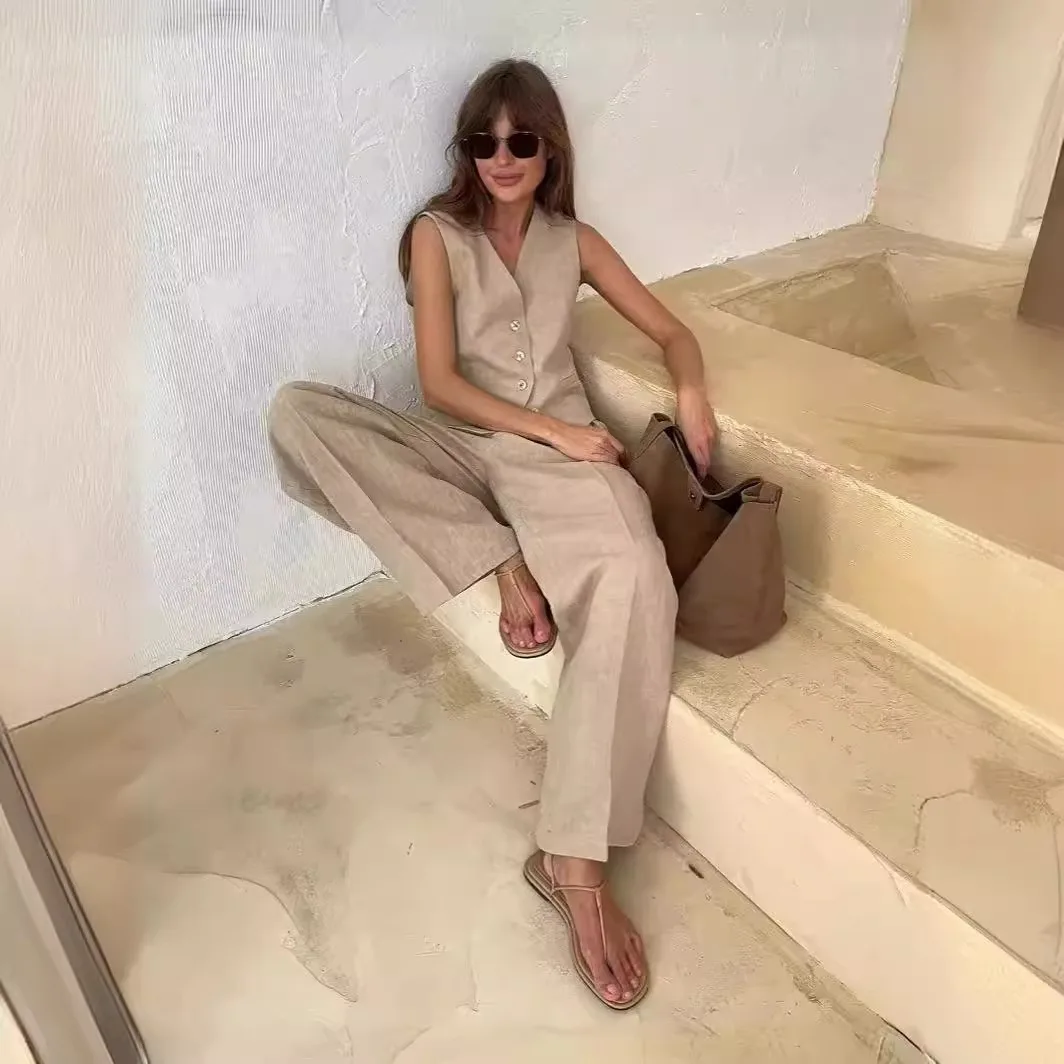 Customizable Two piece suit vest casual pants set 2-piece Sets