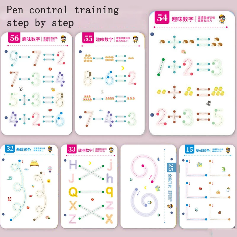 Copybook Practice Drawing Book Learning Children Magical Tracing Workbook Reusable Calligraphy Toddler Montessori Drawing Toy 2