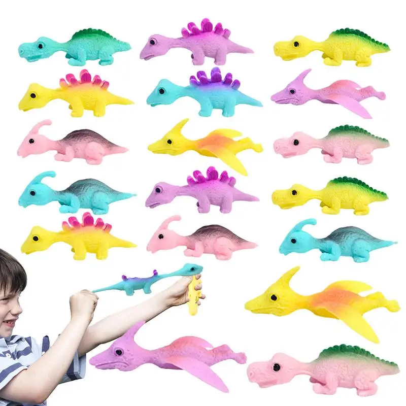 

Slingshot Toy Soft Reusable Funny Dinosaur Toy 30pcs Cute Unique Animal Slingshot Finger Toys For Gatherings Playrooms Parties