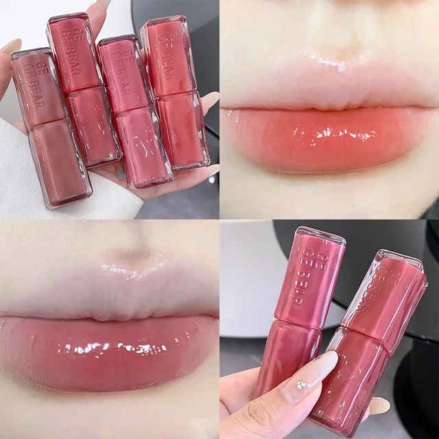 Gege Bear Solid Mirror Lipstick Non-sticky Non-fade Longlasting Moisturizing Jelly Lips Sexy Velvet Waterproof Lips Care Makeup