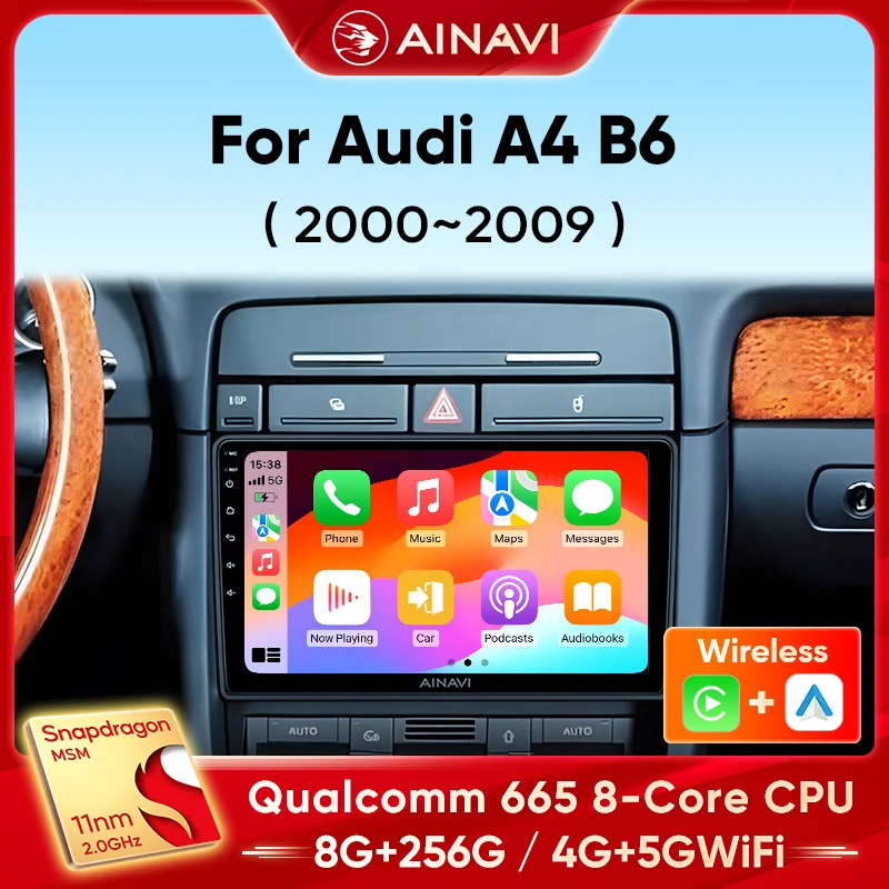 Für Audi A4 8E 8H B6 B7 2000-2009 CarPlay Auto Android13