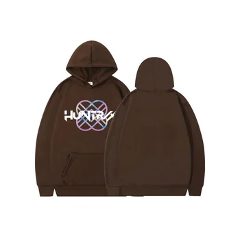 2025Winter Korean and Japanese Style Loose Drop Shoulder Casual Style Simple Commuting Style Autumn Winter Hooded Sweatshirt 5