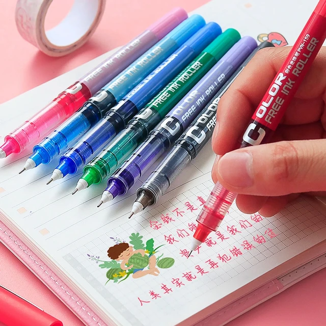 1 Piece Ballpen 8 Colors Large Capacity 0.5mm Fine Tip Colored Pens Gel  Marker Pen Students School Stationery Supplies - AliExpress