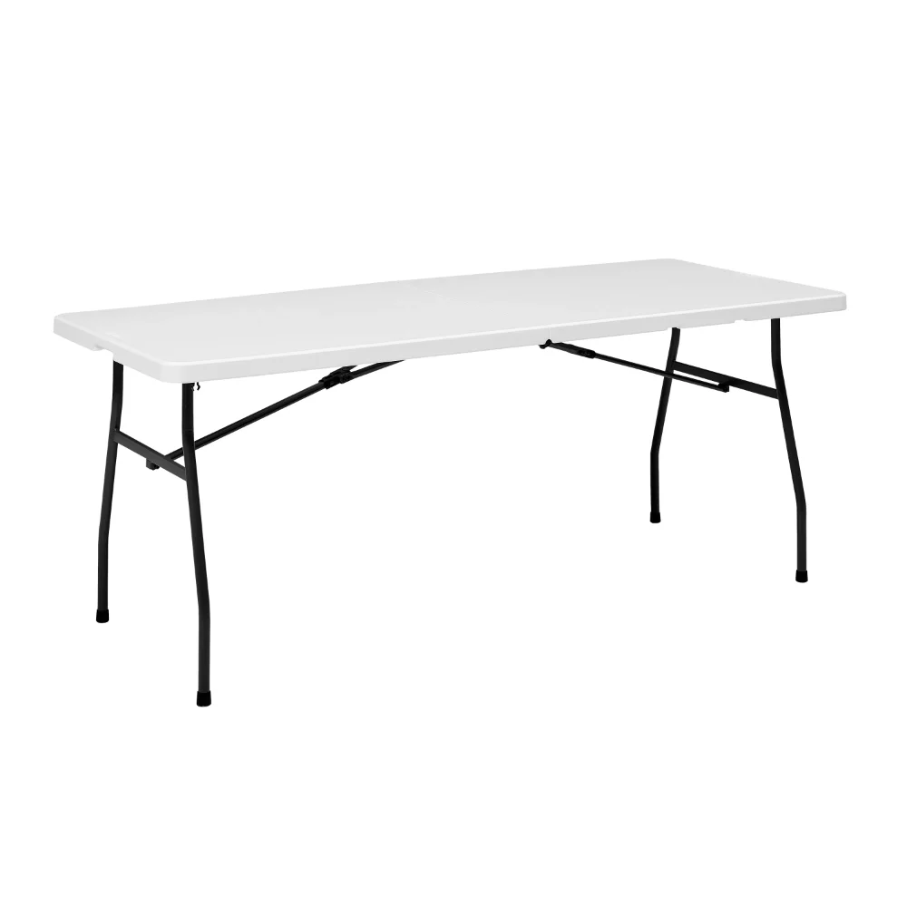 

Mainstays 6 Foot Fold-in-Half Plastic Table, Indoor Outdoor White Granite