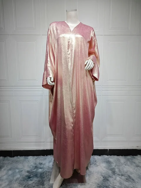 Abayas ouvertes en satin pour femmes musulmanes, kimono de luxe pour Ramadan, Turquie Kebaya Caftan Marocain Abaya Dubai Jalabiya, 2025