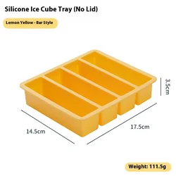 Large Silicone Ice Cube Tray with Lid for Easy Release - Perfect for Whiskey and Home Bar Use (Orange)