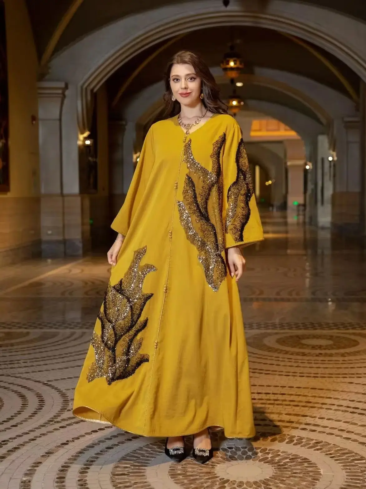 

Abaya Дубай, мусульманское платье, роскошный Рамадан, кафтан, мусульманское кимоно, халат, женское кафтан, Марокканское вечернее платье макси, 2023, Abayas Femme