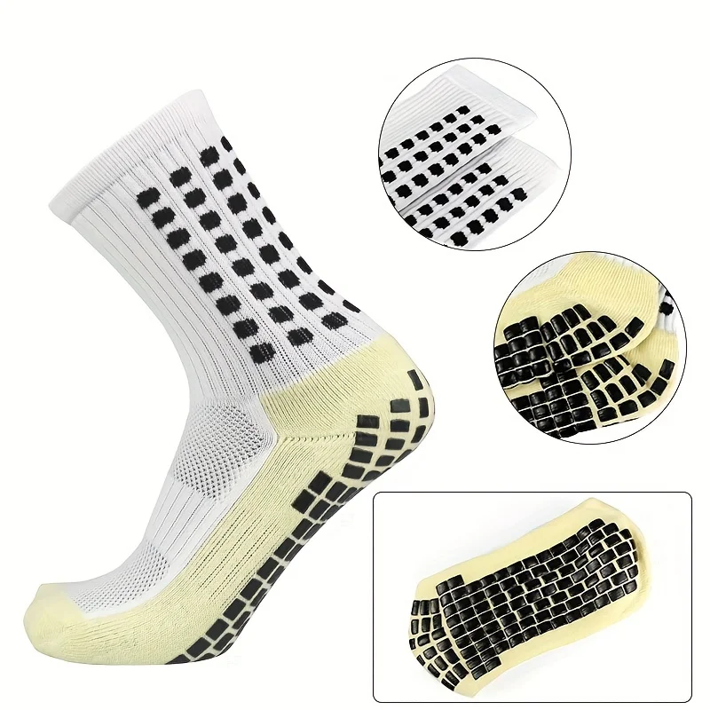 3 Pairs Multifunctional Non-Slip Silicone Sports Socks - Breathable Outdoor Training Gear