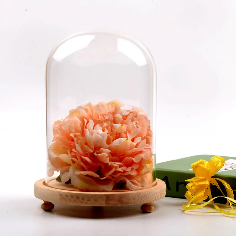 18*20cm 18*22cm 18*25cm 18*30cm 18*35cm 18*40cm Big Size Glass Dome Decoration Different Base Transparent Cover DIY Wedding Gift 6