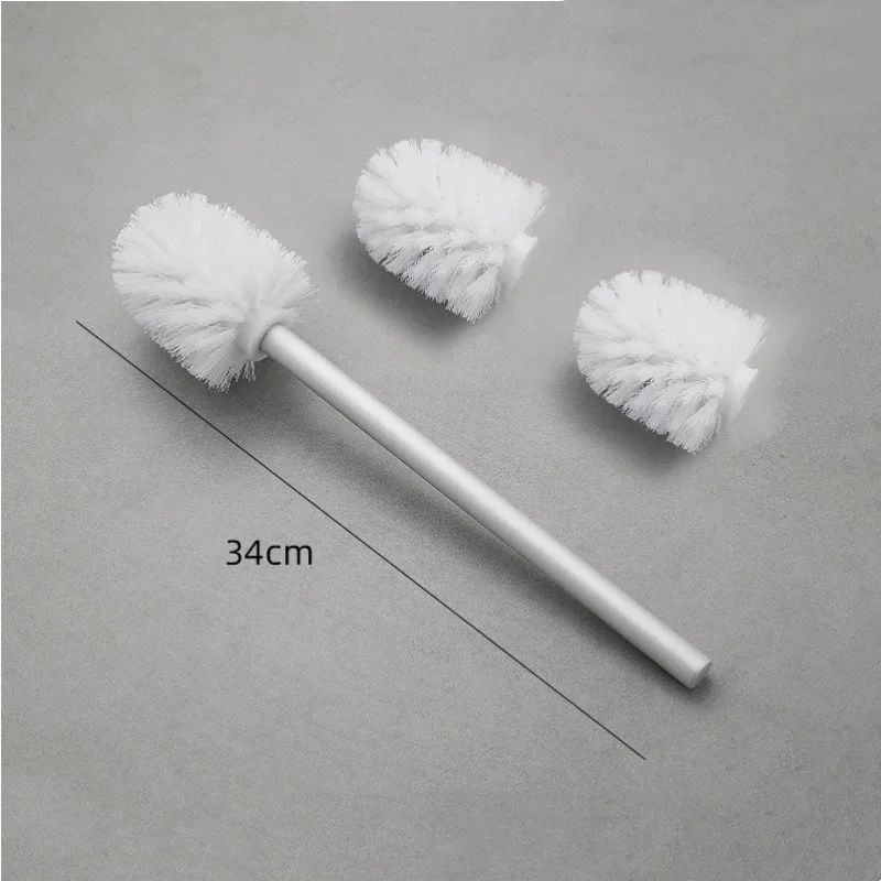 Toilet Set Accessories Stainless Steel Handle Toilet Brush Cup Universal Replacement Brush Head Bathroom Cleaning Tool
