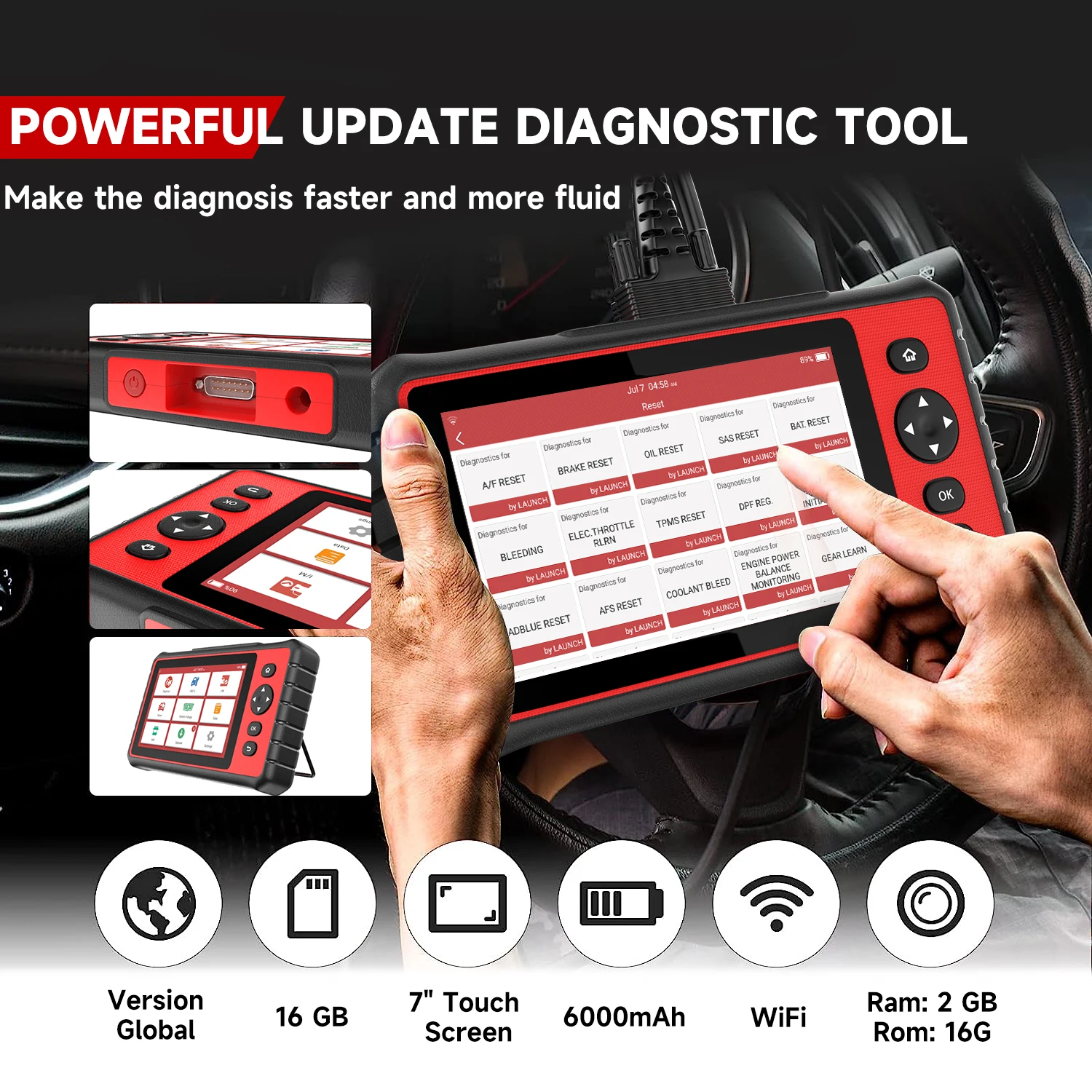 LAUNCH CRP909 Pro OBD2 Scanner All System Car Diagnostic Tablet IMMO TPMS  ABS US