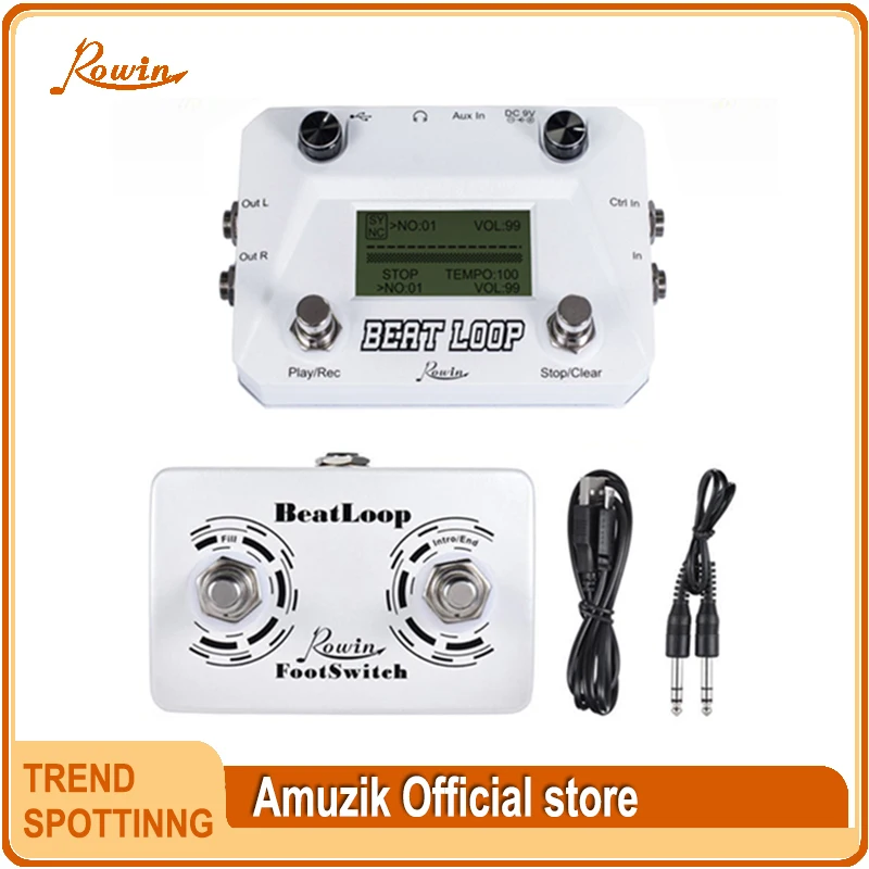 Rowin Lbl-01 Guitar Beat Loop Pedali Drum Looper Machine 40 Batteria Ritmo 50Min Looper Tempo Di Registrazione Piedi Con Liberamente Incluso