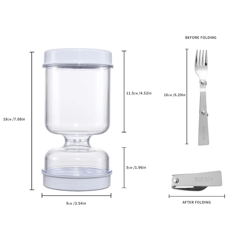 Sealed Pickles Jar with Fork Wet and Dry Separation Container Cucumber Olives Bottle with Strainer Flip Kitchen Food Storage Box 6